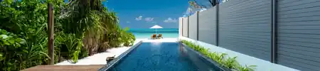 Exquisite ocean view of a beach villa with a big private pool
